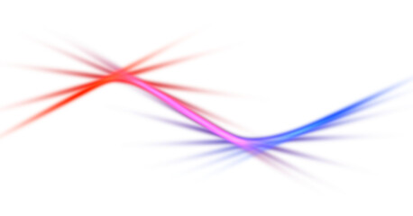 Glowing neon light streak rays wave or light beams overlay effect PNG. Neon glowing light leaks or futuristic lines concept. Transparent background.