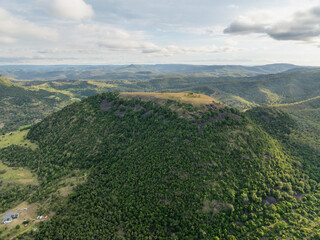 Elevated scenic views of Table Top Mountain and the Bushland Reserve, Toowoomba, Queensland, Australia