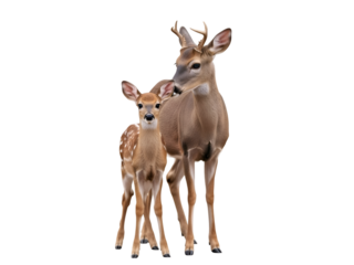 Wild Buck Fawn Deer Wildlife Animals Nature Mammals White Backdrop on white background Isolated on Transparent Background