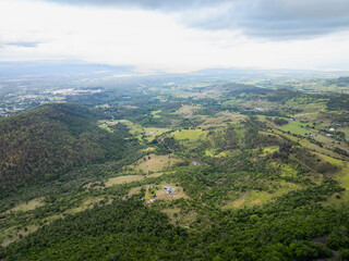 Elevated scenic views of Table Top Mountain and the Bushland Reserve, Toowoomba, Queensland, Australia
