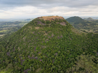 Elevated scenic views of Table Top Mountain and the Bushland Reserve, Toowoomba, Queensland, Australia