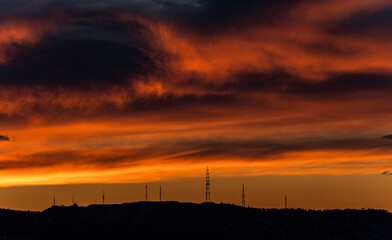Dramatic sky in the sunrising time