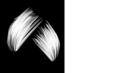 Dynamic white brush strokes on black background for creative design