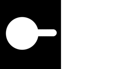 Modern white circular designs on black background