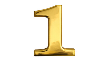 A luminous, metallic number "1" shimmers against a stark black backdrop. Its surfaces reflect light creating a sense of volume and depth