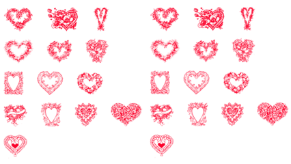 Red heart shapes on white and black backgrounds for Valentine's Day