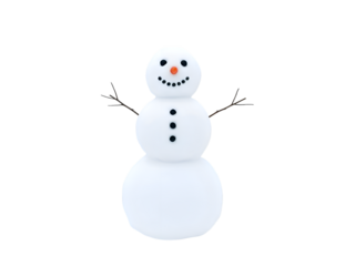 Festive Winter Snowman Isolated on Black - Happy Holiday Season Character on white background Isolated on Transparent Background