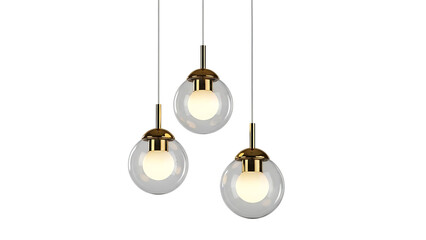 Modern pendant lights in triangular formation