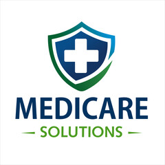 Obraz premium Professional medical shield logo for healthcare and insurance services.