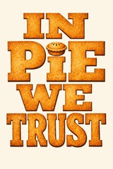 National Pie Day Poster With Modern Typography And Warm Vintage Food Illustration