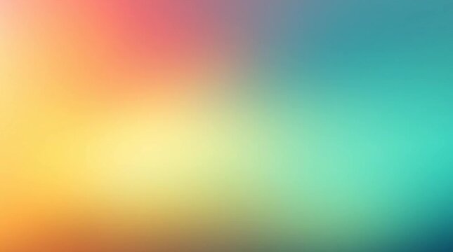 Soft blurry abstract gradient background inspired by a tropical lagoon, smooth transition from bright coral to sunny yellow and vibrant teal, minimalist, gentle lighting, clean aesthetic