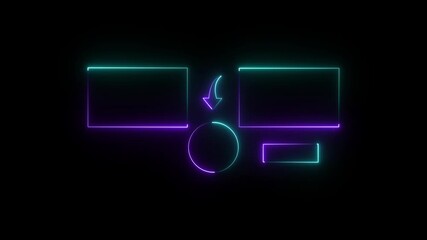 abstract Subscribe button and outro for gaming and video channels You tube End screen animation. neon cyan and pink glowing end screen.