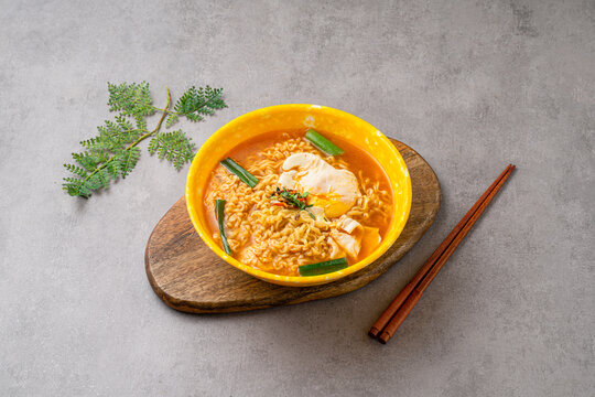 Korean-style Ramen (Ramyun) served at a local Bunsik-jip snack bar
