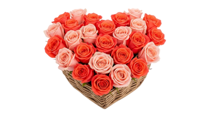A beautiful bouquet of red roses in a heart shape creates a romantic floral gift, celebrating love and nature’s beauty with every petal for a perfect Valentine or wedding blossom