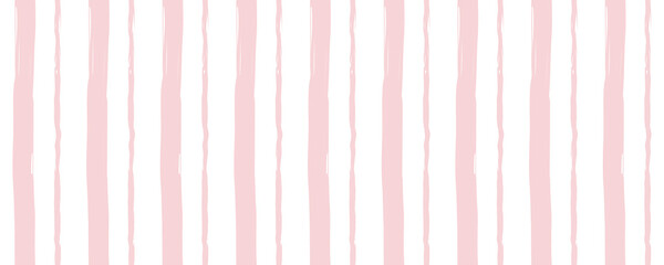 Plakat Baby girl pattern with striped backdrop. Seamless girly wallpaper or textile print. Vector illustration.