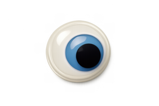 Googly eye with blue iris and black pupil, toy craft material, isolated on transparent background, adding fun to projects - Powered by Adobe