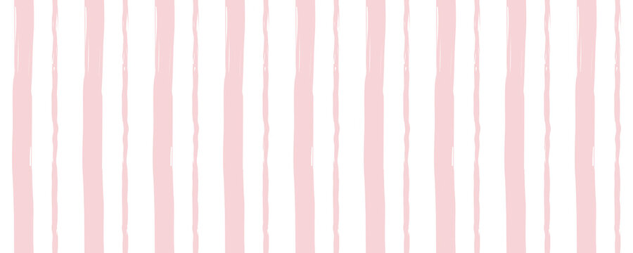 Baby girl pattern with striped backdrop. Seamless girly wallpaper or textile print. Vector illustration.