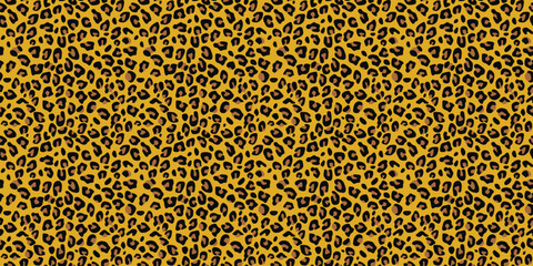 Vibrant yellow leopard print pattern with black spots © Meyto Elements