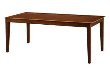 Fototapeta premium Classic wooden table with a dark brown finish and sleek design, providing versatile surface area. Transparent background