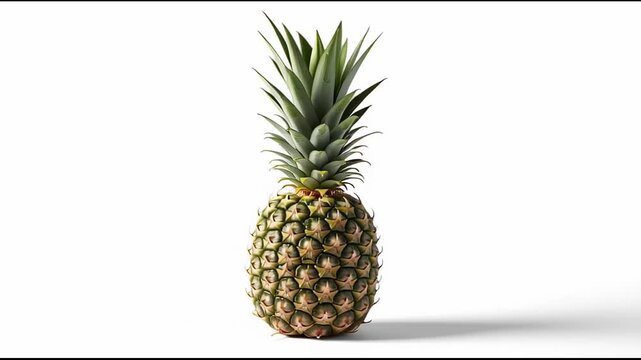 Fresh Pineapple Fruit Isolated on White Background