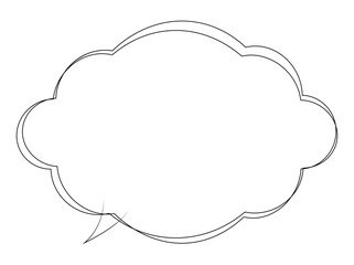 吹き出しのイラスト23【手書き落書き風の二重線】