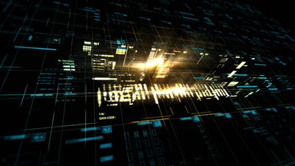 A high-tech digital grid with glowing data streams, abstract connections, and futuristic interface elements representing network systems, cybersecurity, and advanced technology.