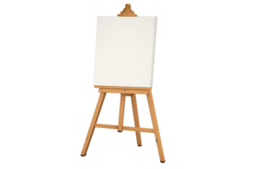 Blank canvas on a wooden easel, ready for artistic expression, creativity, and new painting ideas