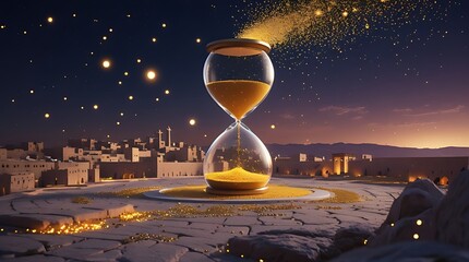 hourglass on the night