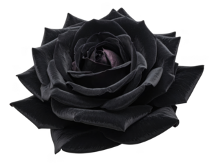 black rose isolated on a transparent background