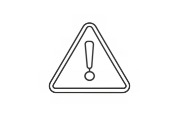 Hazard warning symbol indicating attention, caution, risk, danger, and important alert information on transparent background