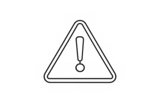 Hazard warning symbol indicating attention, caution, risk, danger, and important alert information on transparent background - Powered by Adobe