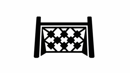 Black and White Soccer Goal Icon Illustration.