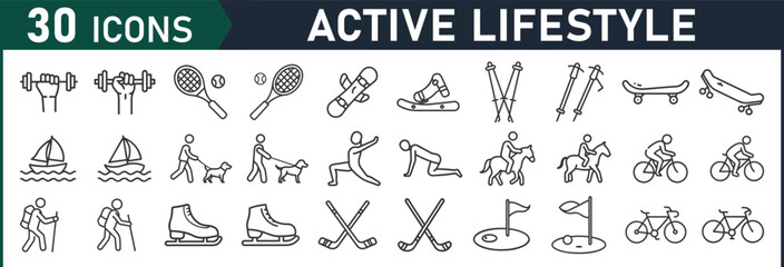 Obraz premium Active lifestyle icons for fitness and sports enthusiasts