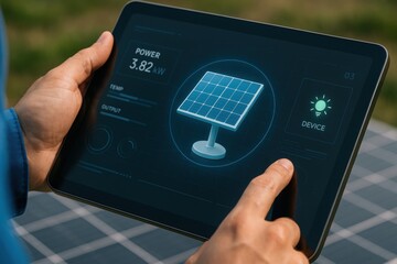 Renewable energy technology is advancing in engineering sector with smart work inspection tools to monitor power output and optimize project efficiency in solar energy systems