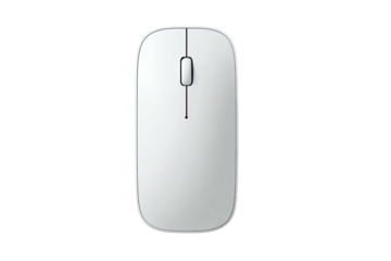 Minimalist white computer mouse on a black background