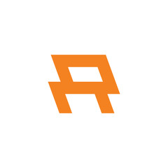 letter r abstract cute cat dog line geometric logo vector