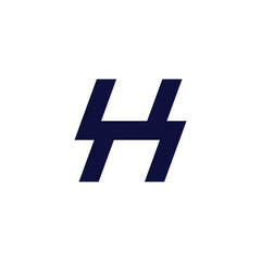 letter hk simple linked geometric italic logo vector