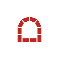 abstract wood rock curves vintage window geometric logo vector