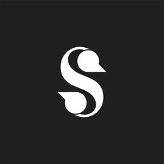 letter s bubble talk chat symbol logo vector