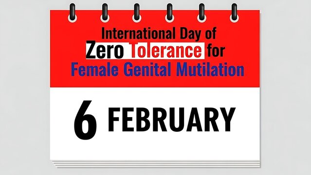 International day of zero tolerance to female genital mutilation calendar page