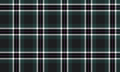 Seamless plaid fabric in green, black, white, and purple is ideal for fashion design. Use it to create clothing, skirts, and trousers, adding a modern and distinctive style.