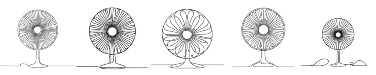 continuous line style fan vector