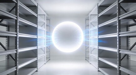 Advanced Artificial Intelligence Core Inside Futuristic Data Center Server Room, Powerful AI Computing Infrastructure, Cloud Computing, Big Data Processing, High Performance Machine Learning Technolog