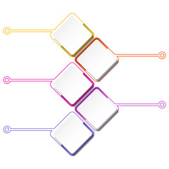 Infographic 5 successive steps, elements and space for data.