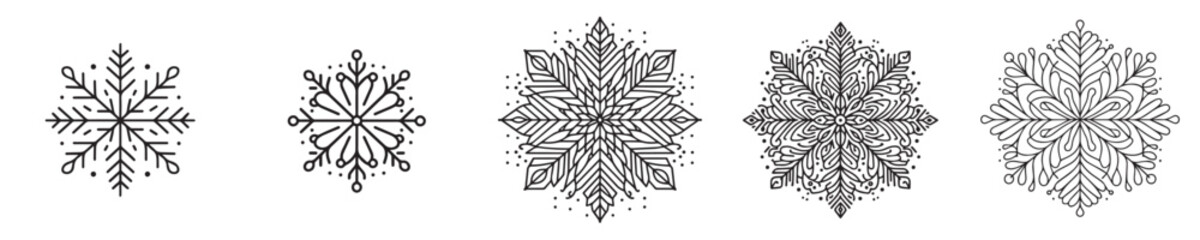 vector icon snowflake style continuous line