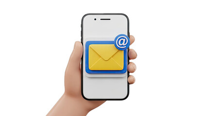 Hand Holding Smartphone with Email Notification