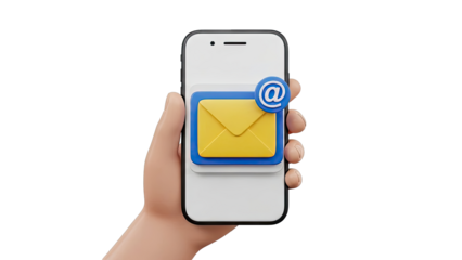 Hand Holding Smartphone with Email Notification