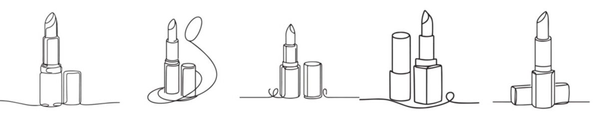 vector lipstick style continuous line