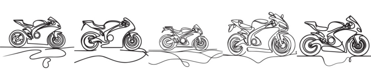 motorcycle vector style continuous line