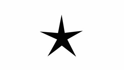 Obraz premium Isolated black five-pointed star against a white backdrop.